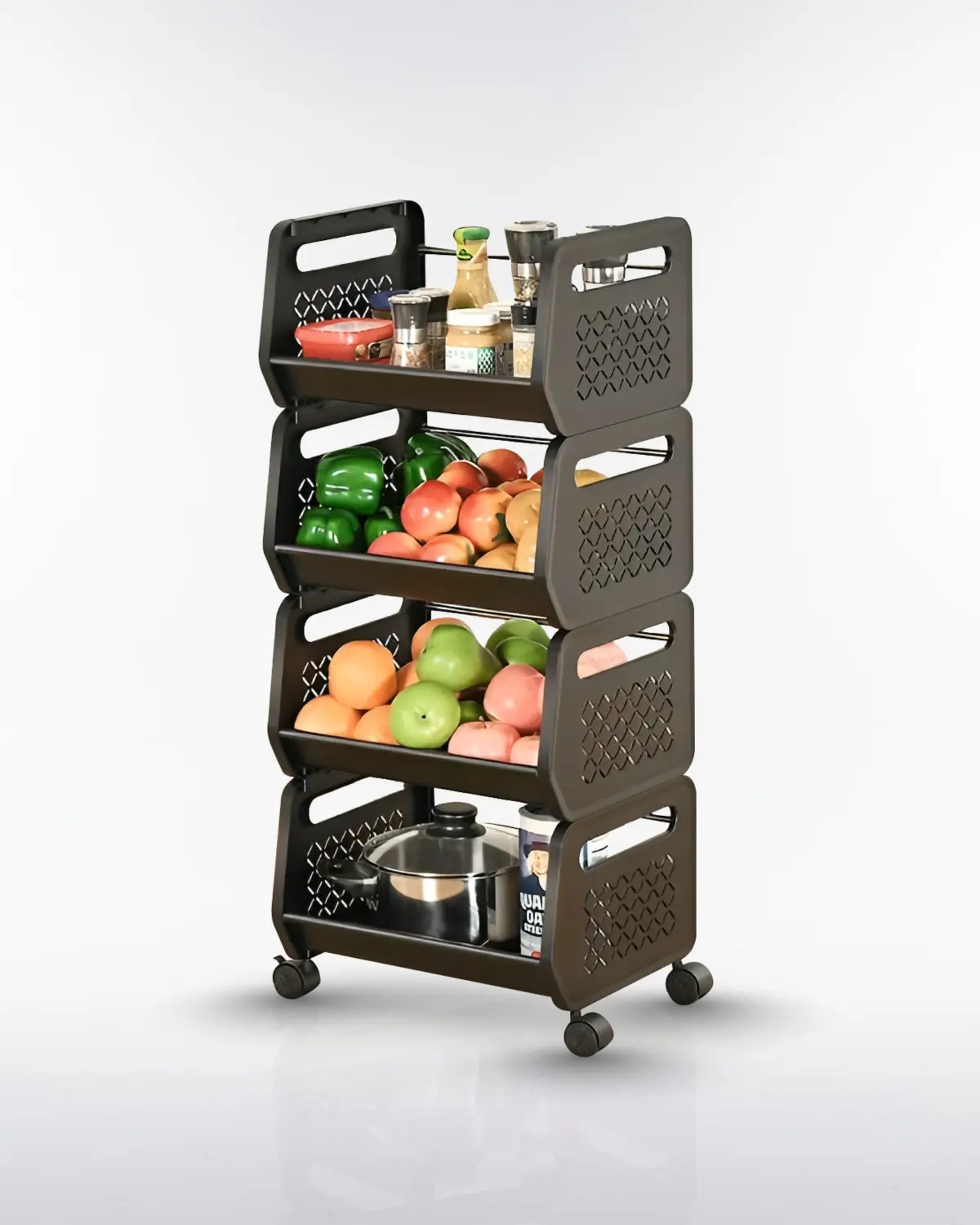 Plastic + Steel Kitchen Rack